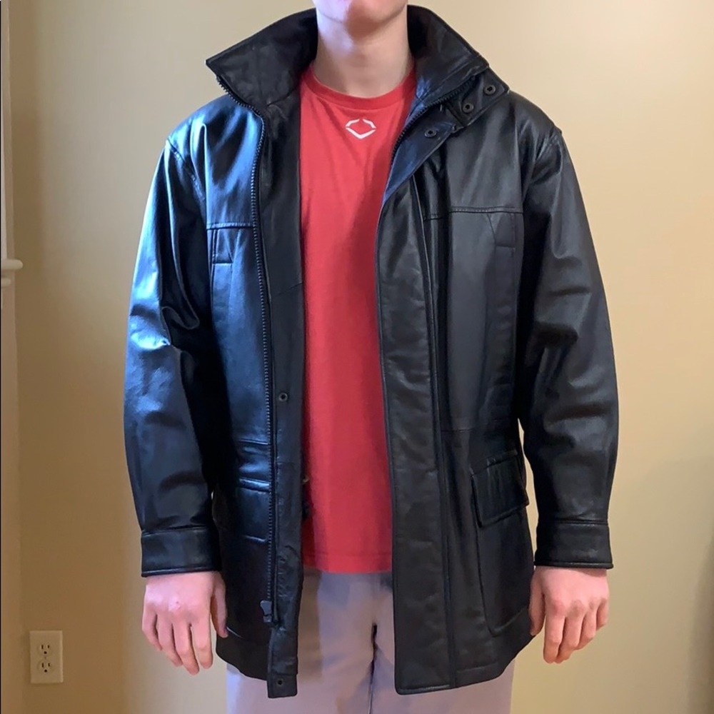 Men’s David Taylor black leather jacket
